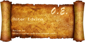 Oster Edvina névjegykártya